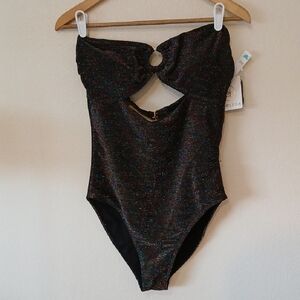Cyn & Luca Multicolor Sparkle Swimsuit One Piece Medium Coverage NEW